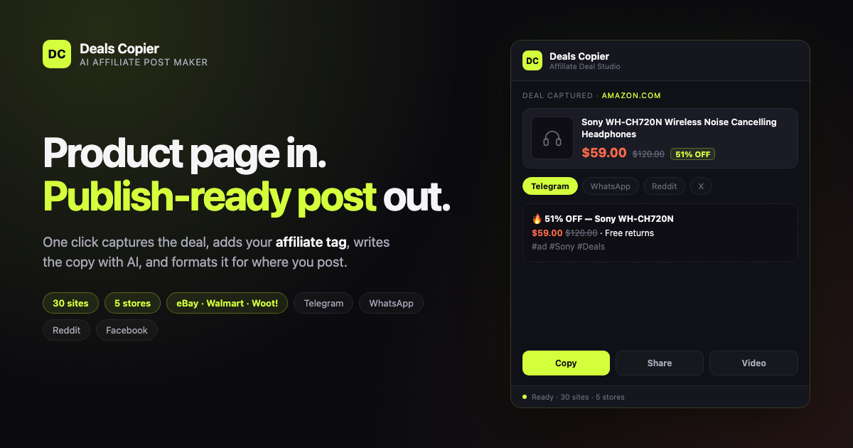 Deals Copier - Product Image
