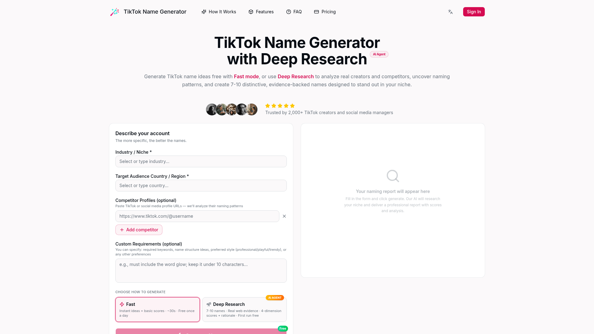 TikTok Name Generator Agent - Product Image