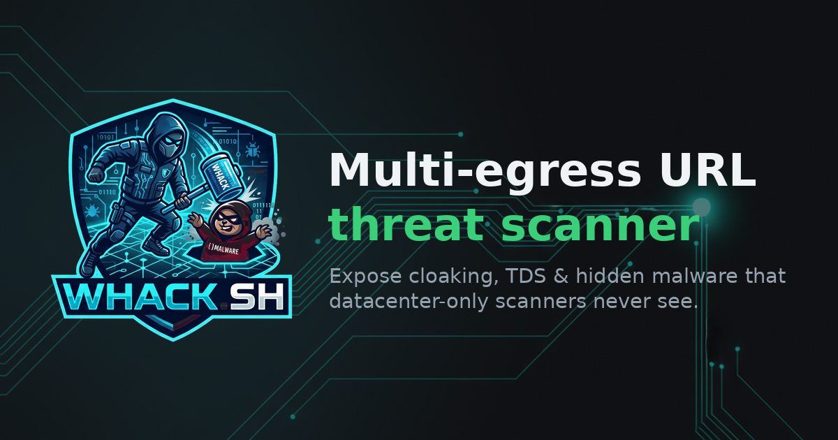 Whack.sh — multi-egress URL threat scan - Product Image