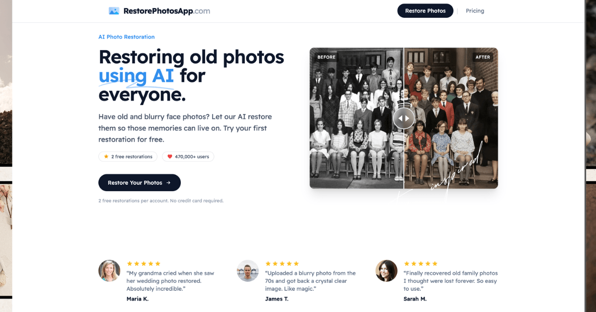 Restore Photos App - Product Image