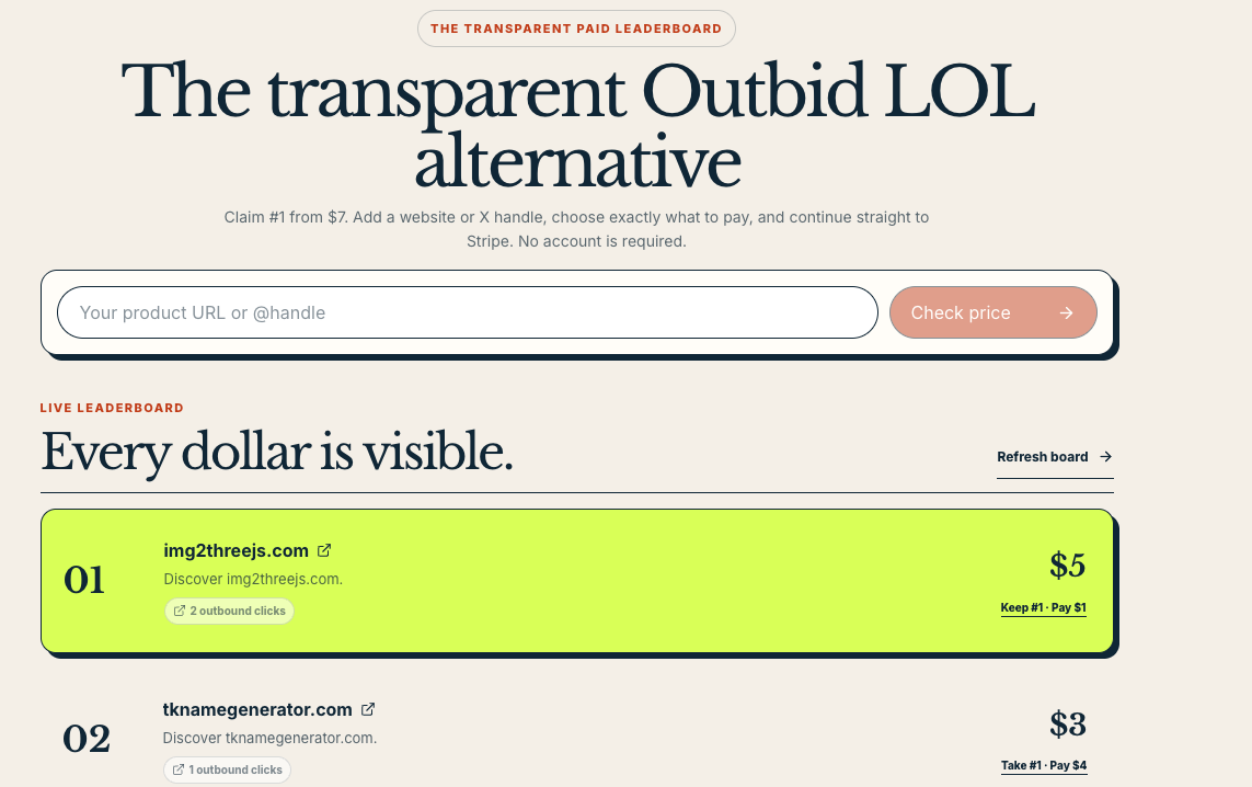 outbid lol - Product Image