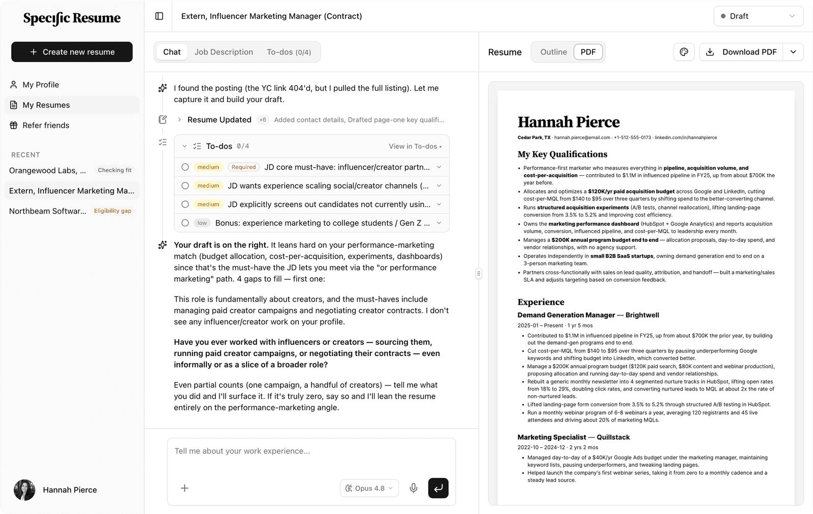 Specific Resume - Product Image
