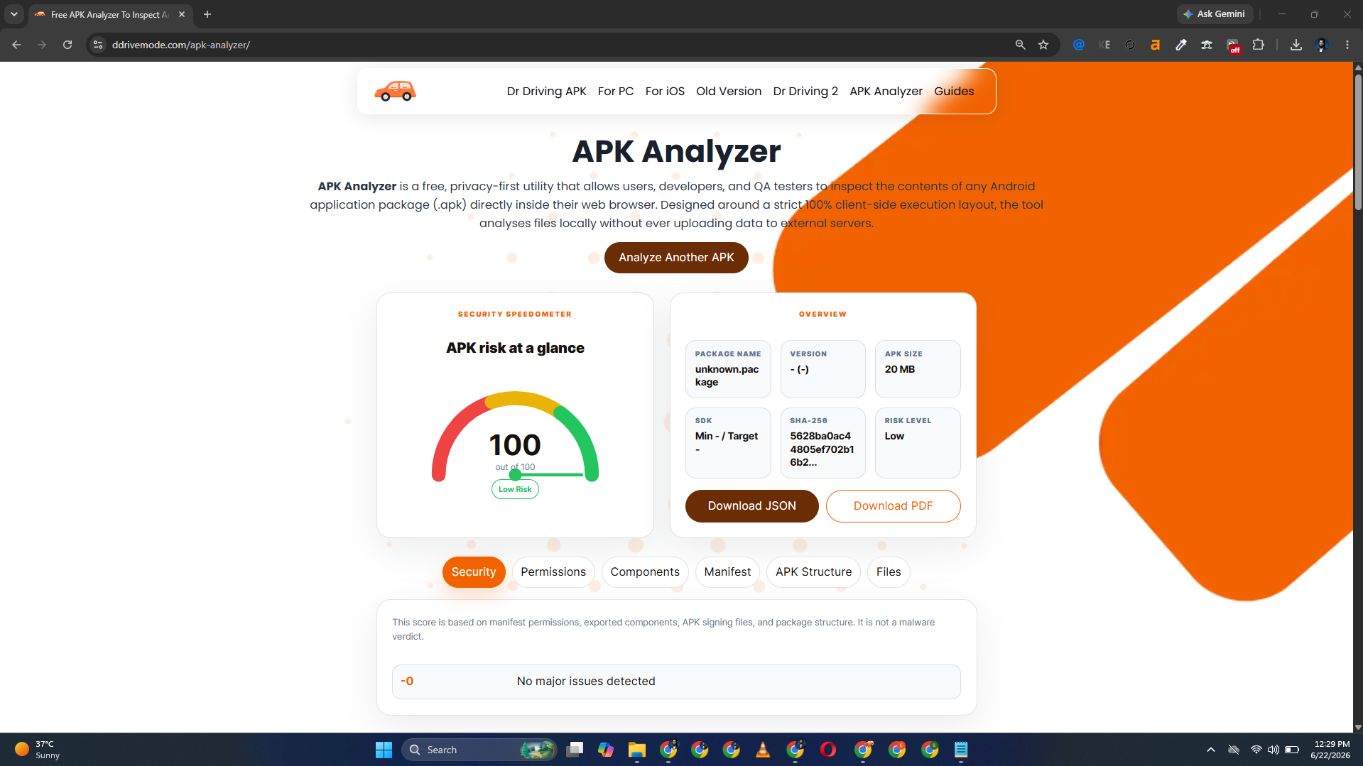 DDriveMode APK Analyzer - Product Image