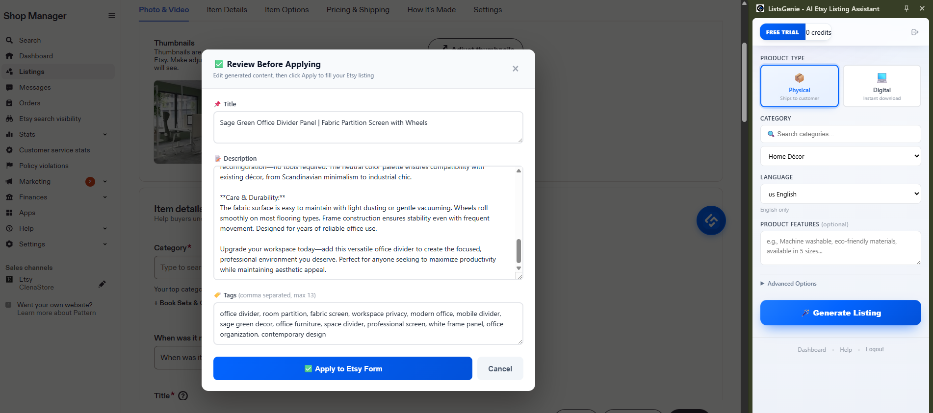 ListsGenie — #1 AI Listing Tool for Etsy Sellers - Product Image