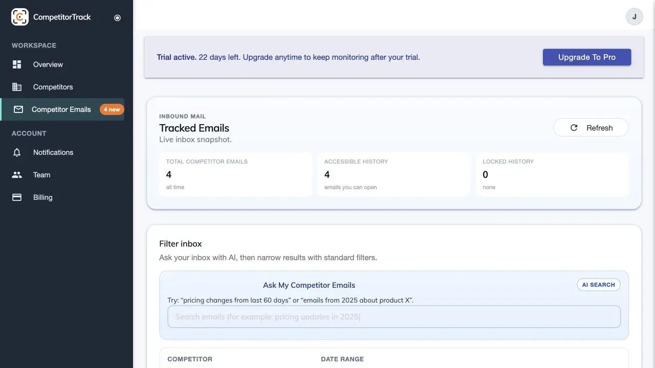 CompetitorTrack - Product Image