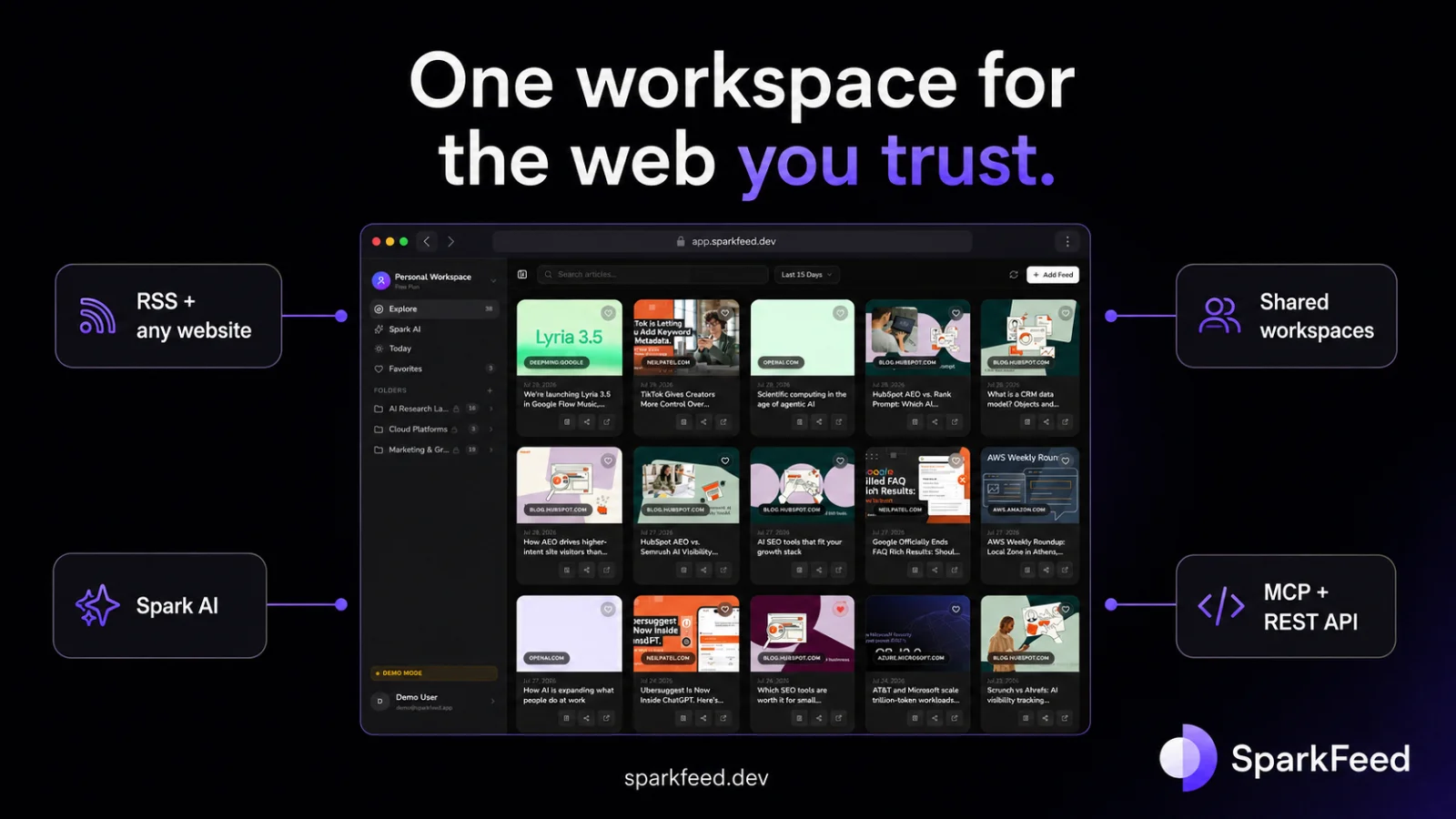 SparkFeed - RSS reader for agents and teams - Product Image