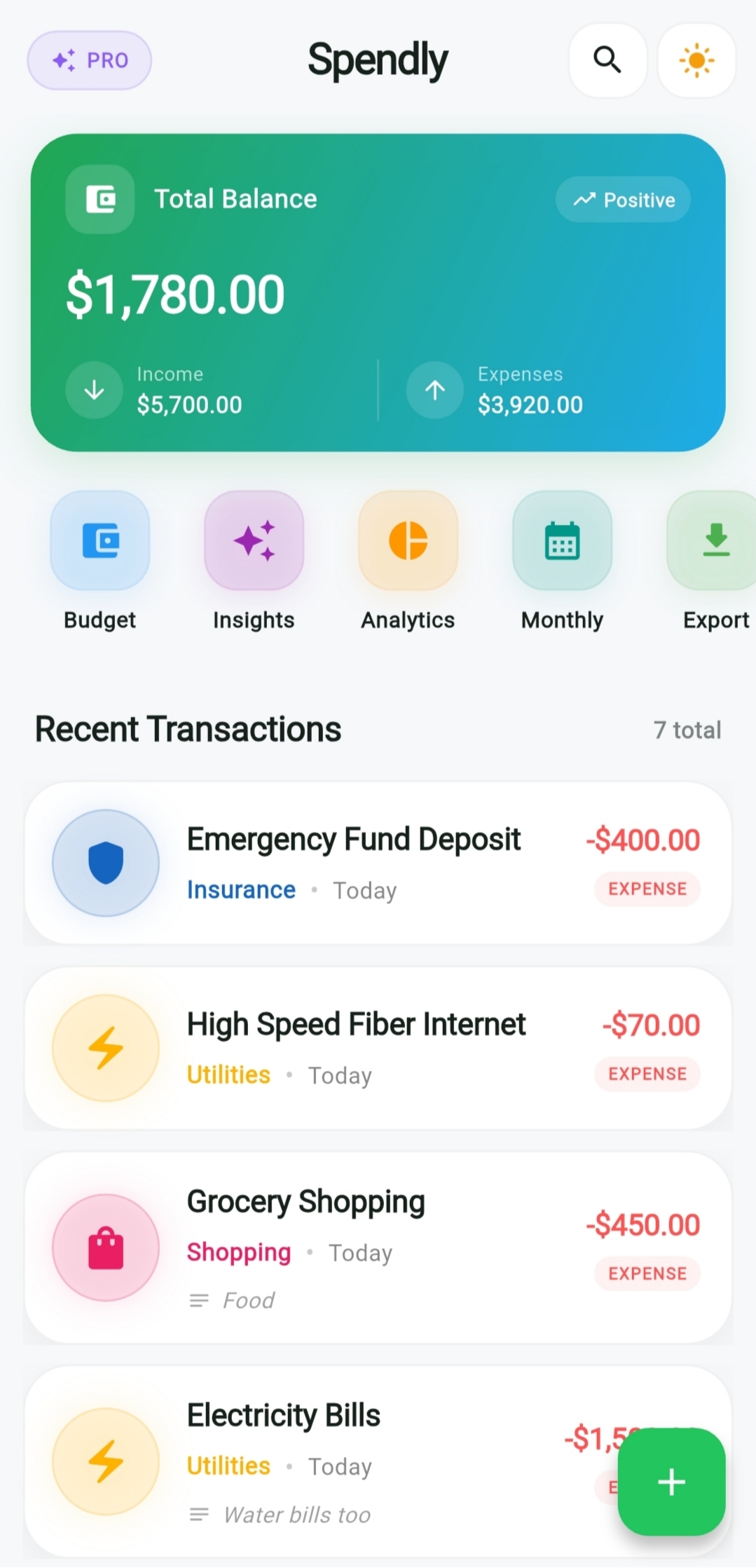 Spendly Expenses tracker - Product Image
