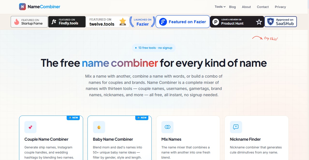 NameCombiner - Product Image