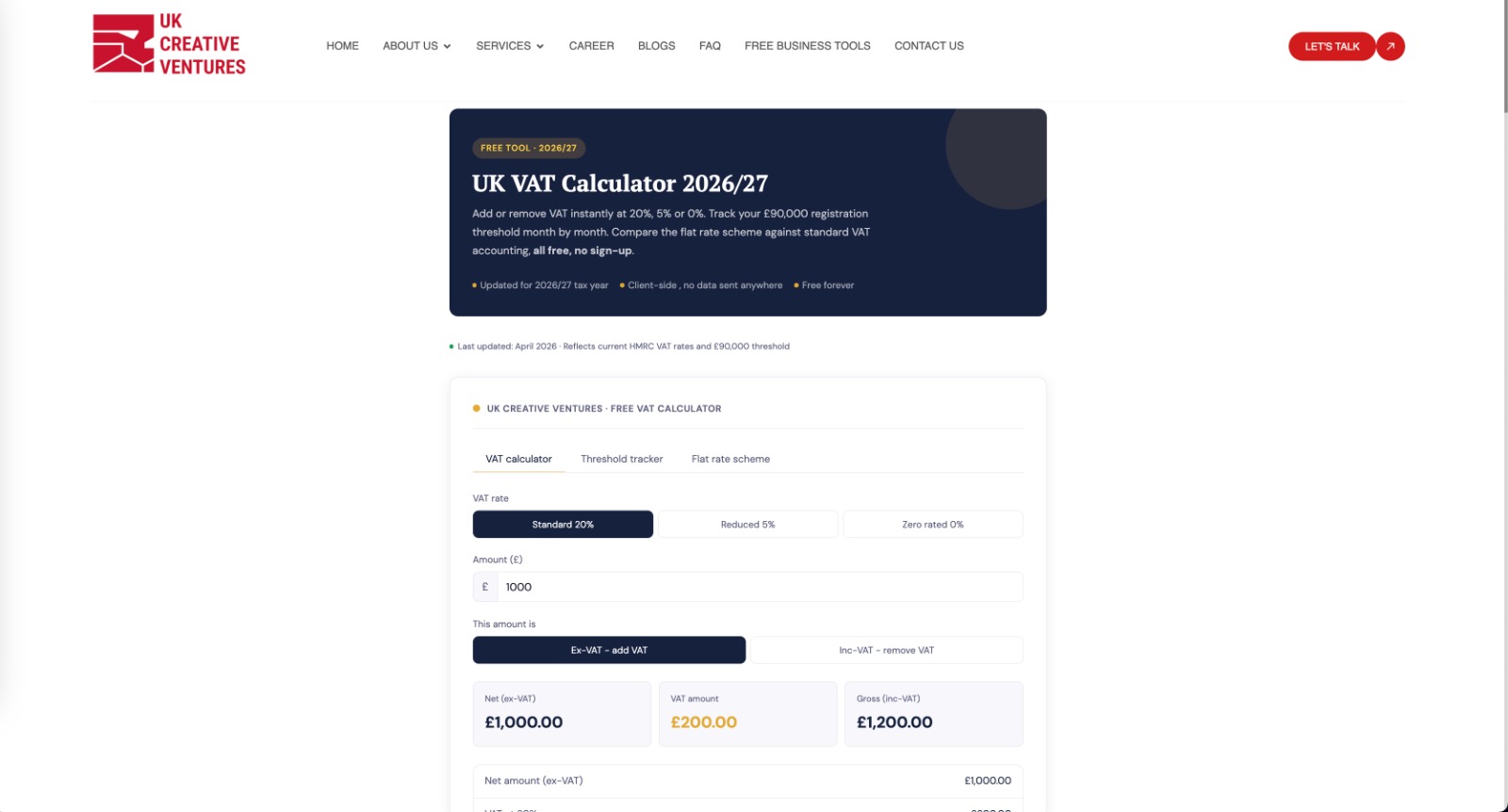 UK VAT Calculator - Product Image