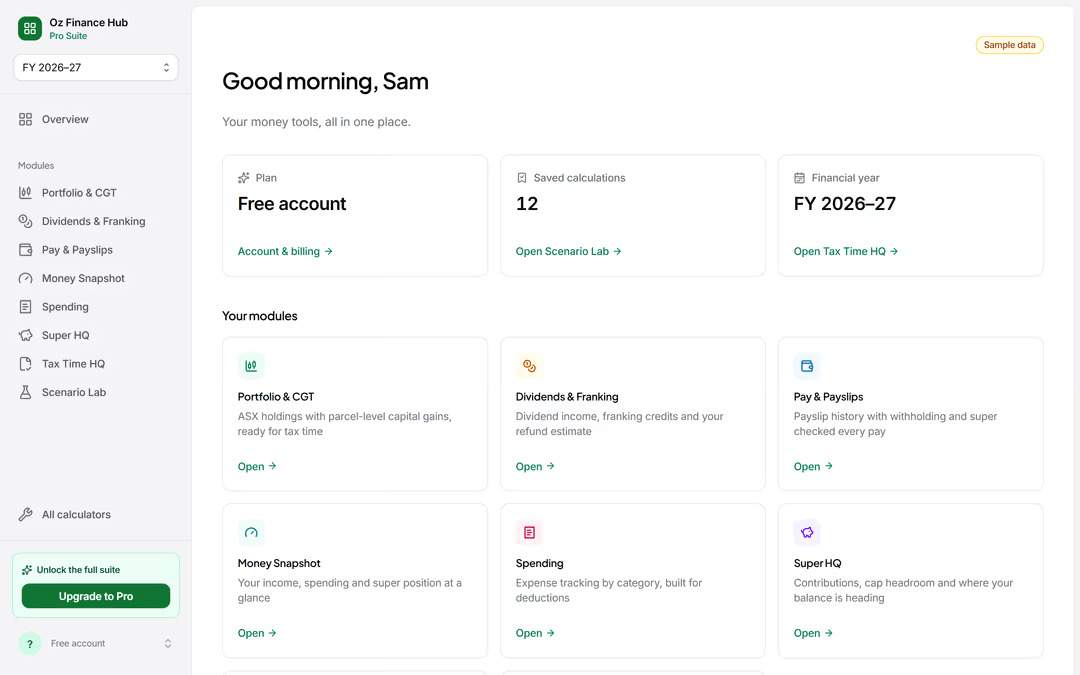 Oz Finance Hub - Product Image
