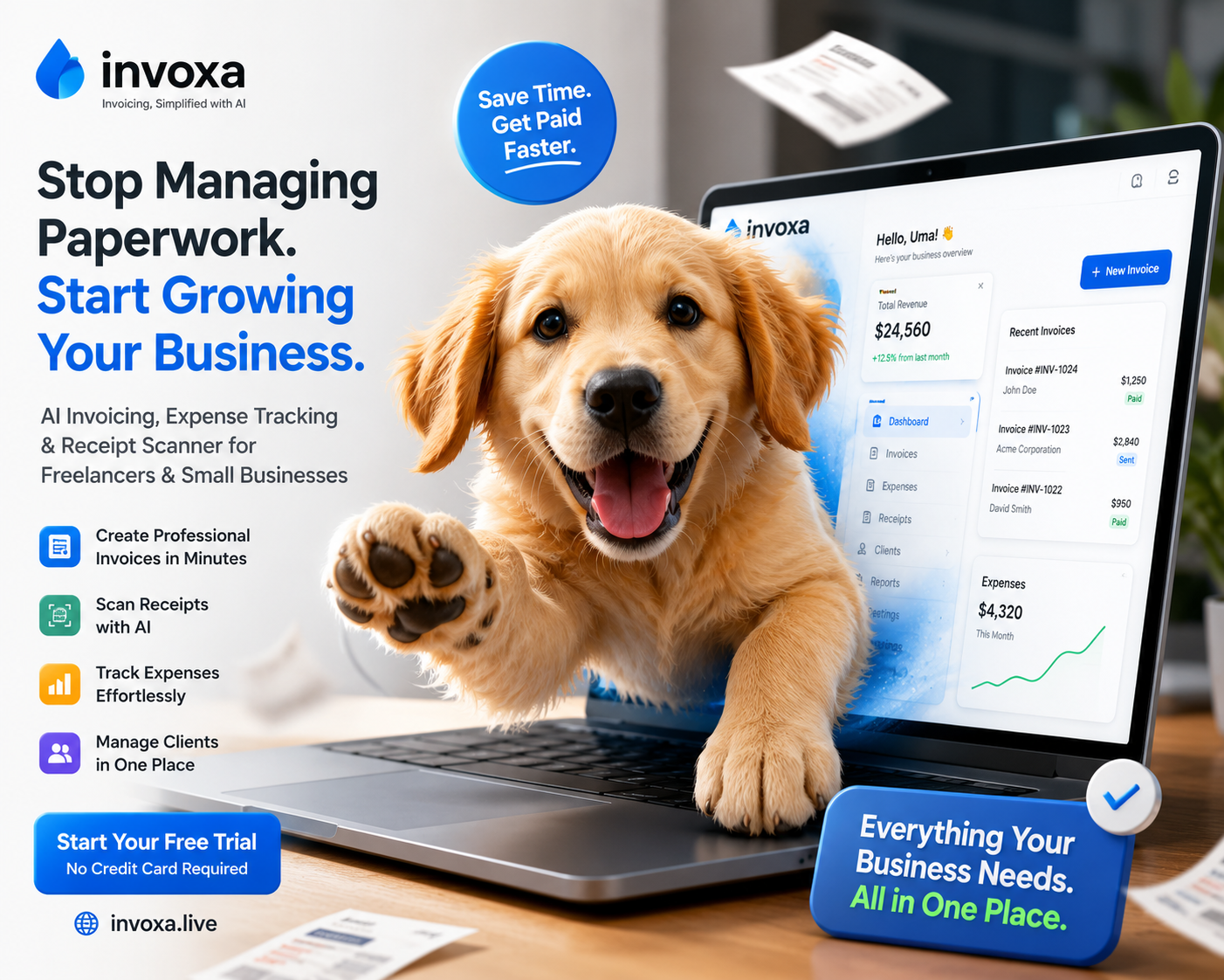 Invoxa — AI-powered invoicing & expense tracking - Product Image